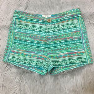 Anthropologie Elevenses Costa Aztec Shorts Size 2